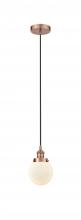 Innovations Lighting 616-1PH-AC-G201-6-LED - Beacon - 1 Light - 6 inch - Antique Copper - Cord hung - Mini Pendant