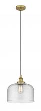  616-1PH-BB-G74-L - Bell - 1 Light - 12 inch - Brushed Brass - Cord hung - Mini Pendant