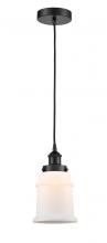  616-1PH-BK-G181-LED - Canton - 1 Light - 6 inch - Matte Black - Cord hung - Mini Pendant