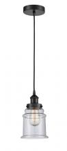  616-1PH-BK-G184 - Canton - 1 Light - 6 inch - Matte Black - Cord hung - Mini Pendant