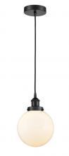  616-1PH-BK-G201-8-LED - Beacon - 1 Light - 8 inch - Matte Black - Cord hung - Mini Pendant