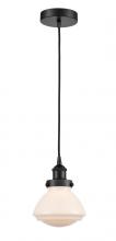  616-1PH-BK-G321-LED - Olean - 1 Light - 7 inch - Matte Black - Cord hung - Mini Pendant