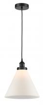  616-1PH-BK-G41-L-LED - Cone - 1 Light - 12 inch - Matte Black - Cord hung - Mini Pendant