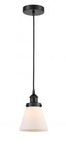  616-1PH-BK-G61 - Cone - 1 Light - 6 inch - Matte Black - Cord hung - Mini Pendant