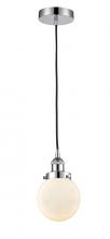  616-1PH-PC-G201-6 - Beacon - 1 Light - 6 inch - Polished Chrome - Cord hung - Mini Pendant