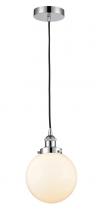  616-1PH-PC-G201-8-LED - Beacon - 1 Light - 8 inch - Polished Chrome - Cord hung - Mini Pendant