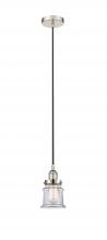  616-1PH-PN-G182S - Canton - 1 Light - 5 inch - Polished Nickel - Cord hung - Mini Pendant