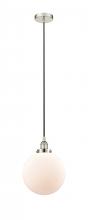  616-1PH-PN-G201-10-LED - Beacon - 1 Light - 10 inch - Polished Nickel - Cord hung - Mini Pendant