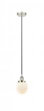  616-1PH-PN-G201-6 - Beacon - 1 Light - 6 inch - Polished Nickel - Cord hung - Mini Pendant