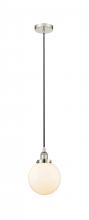  616-1PH-PN-G201-8-LED - Beacon - 1 Light - 8 inch - Polished Nickel - Cord hung - Mini Pendant