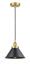  616-1PH-SG-M10-BK - Briarcliff - 1 Light - 10 inch - Satin Gold - Cord hung - Mini Pendant