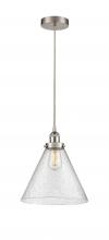  616-1PH-SN-G44-L - Cone - 1 Light - 12 inch - Brushed Satin Nickel - Cord hung - Mini Pendant