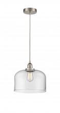  616-1PH-SN-G72-L - Bell - 1 Light - 12 inch - Brushed Satin Nickel - Cord hung - Mini Pendant