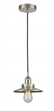  616-1PH-SN-M2-LED - Edison - 1 Light - 8 inch - Brushed Satin Nickel - Cord hung - Mini Pendant