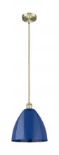  616-1S-AB-MBD-12-BL-LED - Plymouth - 1 Light - 12 inch - Antique Brass - Cord hung - Mini Pendant