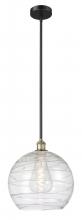  616-1S-BAB-G1213-14 - Athens Deco Swirl - 1 Light - 14 inch - Black Antique Brass - Cord hung - Pendant