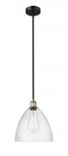  616-1S-BAB-GBD-124 - Bristol - 1 Light - 12 inch - Black Antique Brass - Cord hung - Mini Pendant