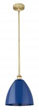  616-1S-BB-MBD-12-BL - Plymouth - 1 Light - 12 inch - Brushed Brass - Cord hung - Mini Pendant