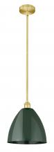  616-1S-SG-MBD-12-GR - Plymouth - 1 Light - 12 inch - Satin Gold - Cord hung - Mini Pendant