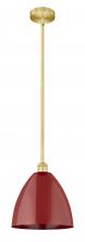  616-1S-SG-MBD-12-RD - Plymouth - 1 Light - 12 inch - Satin Gold - Cord hung - Mini Pendant