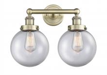  616-2W-AB-G202-8 - Beacon - 2 Light - 17 inch - Antique Brass - Bath Vanity Light