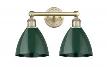  616-2W-AB-MBD-75-GR - Plymouth - 2 Light - 17 inch - Antique Brass - Bath Vanity Light