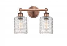  616-2W-AC-G112C-5CL - Cobbleskill - 2 Light - 14 inch - Antique Copper - Bath Vanity Light