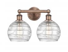  616-2W-AC-G1213-8 - Athens Deco Swirl - 2 Light - 17 inch - Antique Copper - Bath Vanity Light