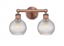  616-2W-AC-G122C-6CL - Athens - 2 Light - 15 inch - Antique Copper - Bath Vanity Light