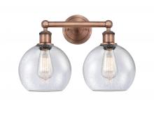  616-2W-AC-G124-8 - Athens - 2 Light - 17 inch - Antique Copper - Bath Vanity Light