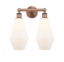  616-2W-AC-G651-7 - Cindyrella - 2 Light - 16 inch - Antique Copper - Bath Vanity Light