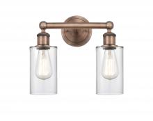  616-2W-AC-G802 - Clymer - 2 Light - 13 inch - Antique Copper - Bath Vanity Light