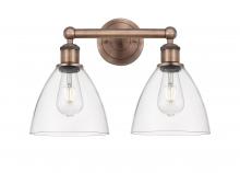  616-2W-AC-GBD-752 - Bristol - 2 Light - 17 inch - Antique Copper - Bath Vanity Light