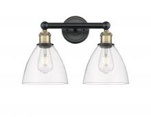  616-2W-BAB-GBD-752 - Bristol - 2 Light - 17 inch - Black Antique Brass - Bath Vanity Light