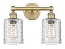  616-2W-BB-G112C-5CL - Cobbleskill - 2 Light - 14 inch - Brushed Brass - Bath Vanity Light