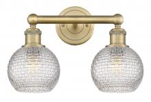  616-2W-BB-G122C-6CL - Athens - 2 Light - 15 inch - Brushed Brass - Bath Vanity Light