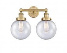  616-2W-BB-G204-8 - Beacon - 2 Light - 17 inch - Brushed Brass - Bath Vanity Light