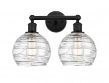  616-2W-BK-G1213-8 - Athens Deco Swirl - 2 Light - 17 inch - Matte Black - Bath Vanity Light