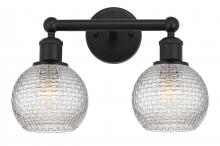  616-2W-BK-G122C-6CL - Athens - 2 Light - 15 inch - Matte Black - Bath Vanity Light