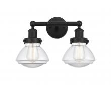  616-2W-BK-G322 - Olean - 2 Light - 16 inch - Matte Black - Bath Vanity Light