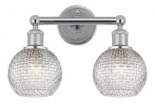  616-2W-PC-G122C-6CL - Athens - 2 Light - 15 inch - Polished Chrome - Bath Vanity Light