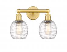  616-2W-SG-G1013 - Belfast - 2 Light - 15 inch - Satin Gold - Bath Vanity Light