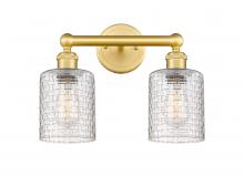  616-2W-SG-G112C-5CL - Cobbleskill - 2 Light - 14 inch - Satin Gold - Bath Vanity Light