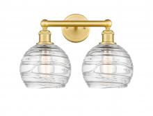  616-2W-SG-G1213-8 - Athens Deco Swirl - 2 Light - 17 inch - Satin Gold - Bath Vanity Light