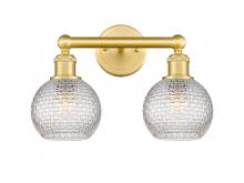  616-2W-SG-G122C-6CL - Athens - 2 Light - 15 inch - Satin Gold - Bath Vanity Light