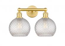  616-2W-SG-G122C-8CL - Athens - 2 Light - 17 inch - Satin Gold - Bath Vanity Light