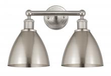  616-2W-SN-MBD-75-SN - Bristol - 2 Light - 17 inch - Brushed Satin Nickel - Bath Vanity Light