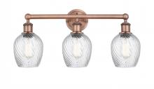  616-3W-AC-G292 - Salina - 3 Light - 24 inch - Antique Copper - Bath Vanity Light