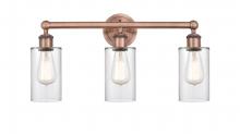  616-3W-AC-G802 - Clymer - 3 Light - 22 inch - Antique Copper - Bath Vanity Light