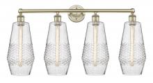  616-4W-AB-G684-7 - Windham - 4 Light - 34 inch - Antique Brass - Bath Vanity Light